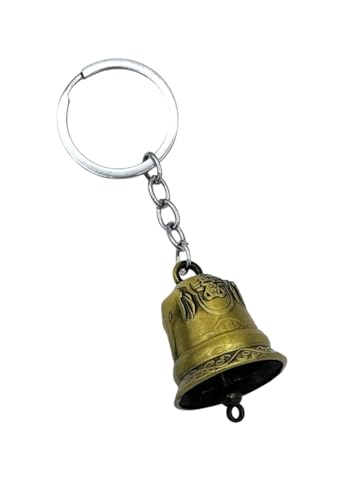 Image of Classic Antique Tibetan Temple Bell Shaped Keyring for Gift Gaurdian bell for Car Bike Bags Metal Key ring Key Chain Bag Charm Gift