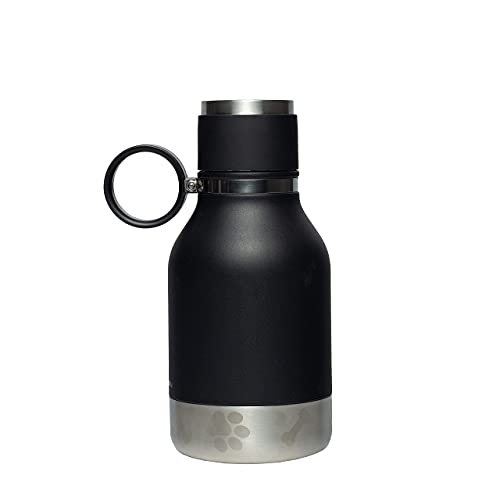 Asobu Dog Bowl Attached to Stainless Steel Insulated Travel Bottle for Human 33 Ounce (Black)… - Image 2