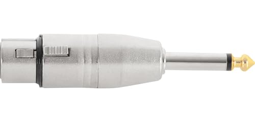 Pronomic AD-JMXF Adapter - 6,3mm Mono-Klinke male auf XLR female - Fertig verdrahtet und einsatzbereit - Vergoldete Steckerspitze - Robuste Verarbeitung - Gehäuse aus Druckguss-Metall