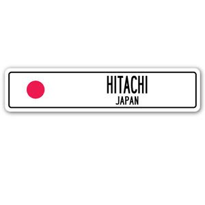 Pack of 4-3'' Stickers - HITACHI, Japan Street Sign Sticker Decal Wall Window Door Japanese Flag City Country Road Wall - Sticker Graphic - Decal Sticker