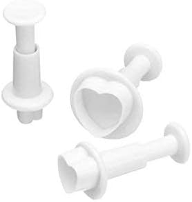 KitchenCraft Sweetly Does It Fondant Cutters for Cake Decorating, Star Designs, Plastic, Pack of 3,White