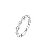 Skcess - Anillo de boda de oro blanco de 9 quilates para mujer, rombo blanco con anillos de promesa de moissanita para parejas, 5.5, Oro blanco de 18 quilates Moissanita, Zirconia cúbica