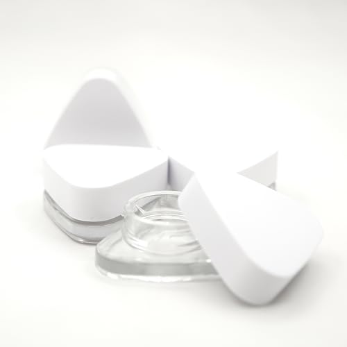 Child Proof 5ml Triangle Jar Glass Containers (60 Pack) - Triangle Jars (White Lid)2