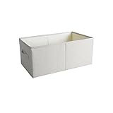 Aiwjeakh Cajas de almacenamiento de ropa, no tejidas, cesta para armario, organizador de libros, S, color crema y