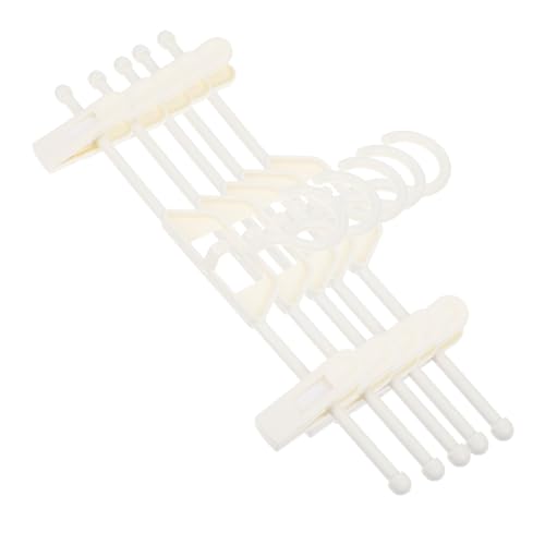 Levemolo 5pcs Telescopic Trousers Hanger Slacks Trouser Hangers with Clips Slack Hangers Foldable Hangers Stretch Pants Hanger Hangers for Pants Drying Rack Pants Hangers Plastic White