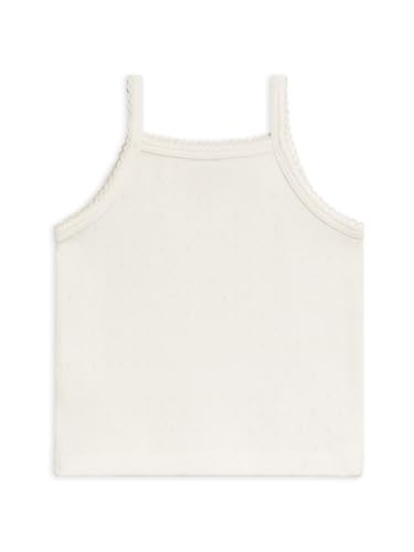 Colored Organics Infant Toddlers and Kids Organic Cotton Tank Top - Iris Pointelle Tank - Coconut Pointelle 2T