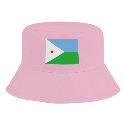 Kids Bucket Hat for Girls & Boys, Djibouti Flag Pattern Bucket Hat for Girls Boys,Fun & Cool Fun Outdoor Vacation