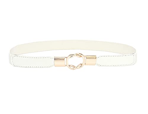 Women Skinny Belt for Dresses Ladies Retro Stretch Metal Buckle Ladies Waist Belt Elastic Girls Thin Belt