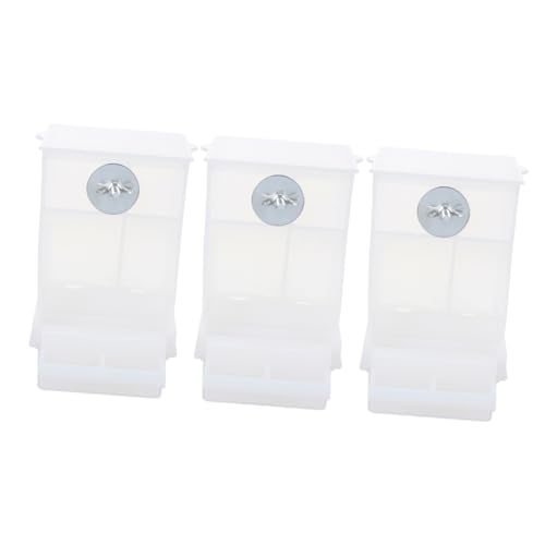 DRESSOOS 3pezzi Mangiatoia Automatica Per Uccelli Contenitore Per Alimenti e Design Antispreco Facile Da Usare e Pulire Per Pappagalli e Canarini