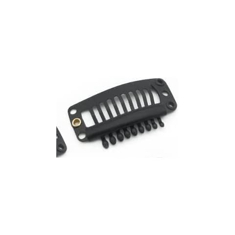Wig Clips, Small Hair Extensions Comb Wig Clips, Metal Snap Hair Clips for Wigs with Rubber Silicone Back Wig Accessories DIY Clips, Pack of 30 (Black) (9 teeth~32mm) Cover