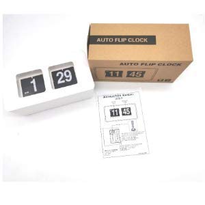 Tourking Flip Clock Classic Retro Vintage Clock Digital Flip Down Clock Digital Number Alarm Clock Desk Clock Shelf Clock For Office Home Decoration (White) #TOP1