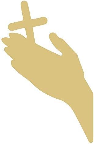 Praying Hands Cutout Unfinished Wood Christmas Holiday Church Door Hanger MDF Shape Canvas Style 1