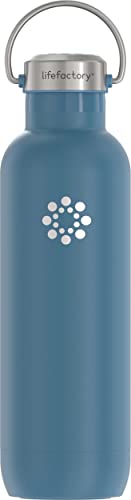 Lifefactory 24-Ounce Stainless Steel Vacuum-Insulated Sport Bottle, Dark Denim