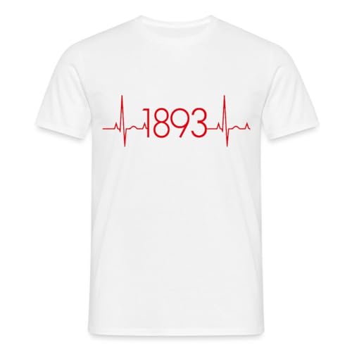 Spreadshirt Stuttgart 1893 Herzschlag Fußball Männer T-Shirt L Weiß