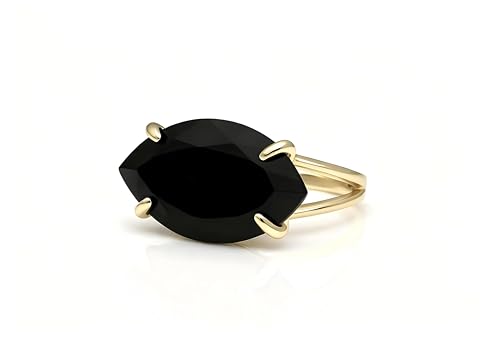 Bague de fiançailles en onyx noir avec sertissage sécurisé pour une durabilité quotidienne