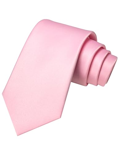 JEMYGINS Blush Pink Tie Mens Silk Necktie for Business and Wedding(60)