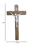 Eurofusioni krucyfiks ścienny w drewnie orzechowym z posrebrzanym Chrystusem - Krzyż h 18 cm