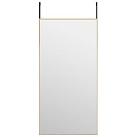 Deurspiegel 50x100 cm glas en aluminium zwart kopen