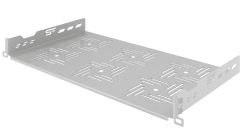 Stalflex | Półka Stała Professional Rack 19 cali 1U 250mm, Metal, Szary | Półka Rackowa 19 Cali Płaska Perforowana do Montażu w Szafach Serwerowych i Sieciowych w Systemie Rack
