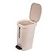 OKUMEYR 10L Plastic Trash Can with Lid, 13 Gallon Capacity, Khaki Color, for Office, Kitchen, Bathroom, Outdoor Use