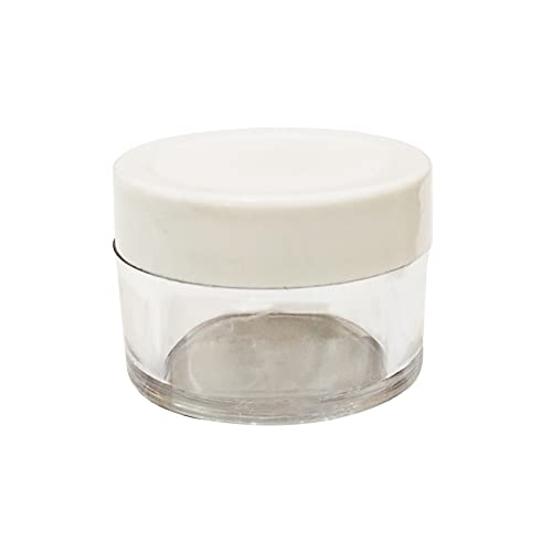 Image of Zenvista Empty Cosmetic Containers, Acrylic Jars, Small Containers For Cosmetics, Lip Balm Containers,Transparent Jar With White Cap-8 gm (Pack of 10)