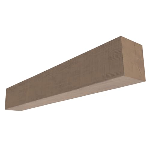 Ekena Millwork 10" H x 8" D x 84" W Rustic Sawn Heritage Timber Faux Wood Fireplace Mantel, Sandstone