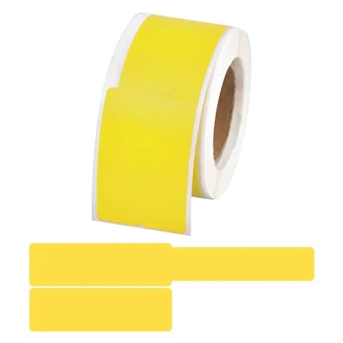 Etiquetas Cables 100 Uds. Etiquetas de Cable autoadhesivas 25 * 38 + 40mm etiquetas marcado impermeables etiqueta impresora láser organizador cableado(Yellow)