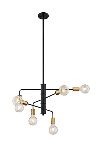 Image of Nuvo 60 /7344 Ryder 6 Light Chandelier Fixture,Black