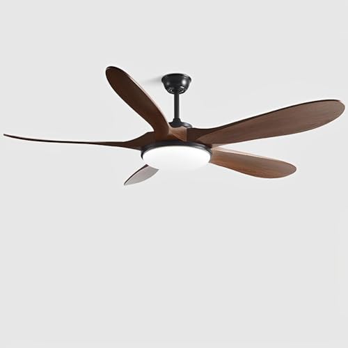 Ventilador de Techo con luz, silencioso, 58 Pulgadas, Control Remoto, Grande, luz, 6 velocidades, Reversible, 5 aspas ABS, para Sala de Estar, Dormitorio, Restaurante