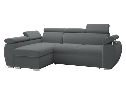 Mirjan24 Boston Mini Canapé d'angle convertible et coffre de lit, coin rembourré, avec appuie-têtes réglables, ensemble rembourré, salon (Kronos 22,...