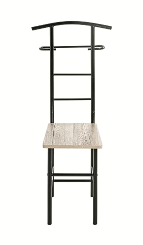HAKU Möbel Herrendiener Eiche San Remo, schwarz, MDF, Metall - Maße: B 46 cm x H 109 cm x T 46 cm, Style: Modern