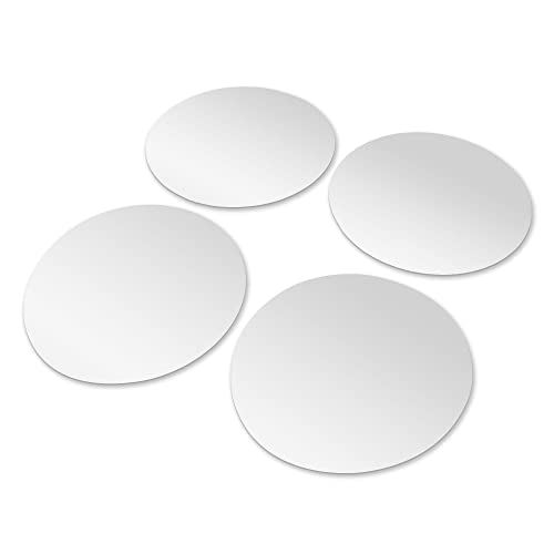 Americanflat 4Pcs Set Adhesive Mirror Tiles - Circular Domino Dot Design - Round Mirrors For Wall Decor - Frameless Real Glass Mirror Wall Decor For Bedroom And Living Room #TOP7