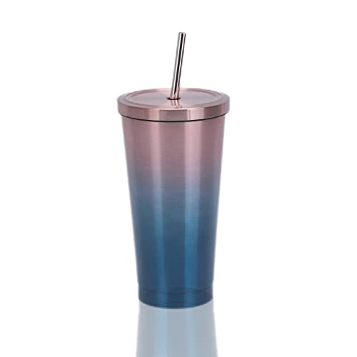 Vastsea Termo Taza con Paja, Acero Inox Vaso Termico con Pajita, Travel Mug con Pajita, para Bebidas Frías o Calientes