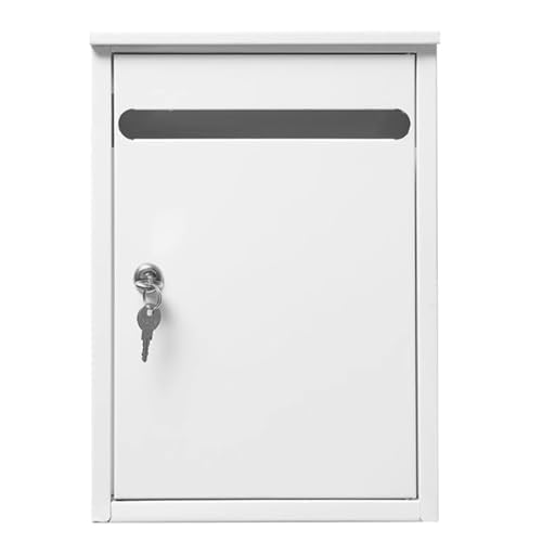 Boîte aux lettres murale moderne noire sécurisée avec serrure pour courriers et petits colis