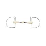 Happy Mouth Double Jointed Pro King Dee Bit - Apple Scented Durable Stainless Steel Rings Soft Polymer Roller Mouthpiece Horse Bit, 5