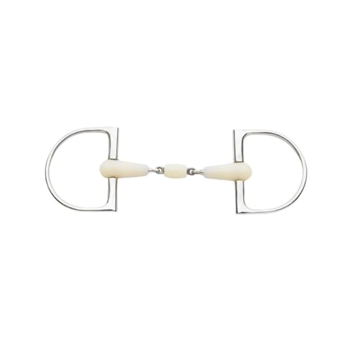 Happy Mouth Double Jointed Pro King Dee Bit - Apple Scented Durable Stainless Steel Rings Soft Polymer Roller Mouthpiece Horse Bit, 5