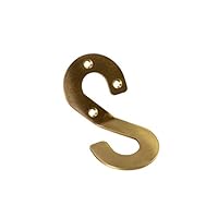 Creative House Numbers Letters A-Z Brass Hook Golden, Coat Robe Wall Door Plaque Hat Hanger Dormitory Home Decor Alphabet, with Screws Accessories, for Apartment Street Address Mailbox Indoor (S)