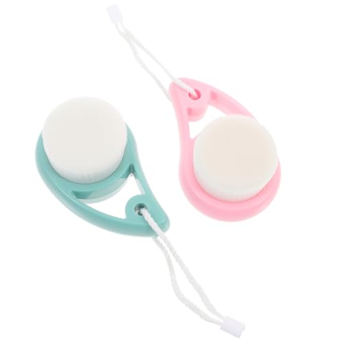 SHERCHPRY 2pcs Face Cleaning Brushes for Face Makeup Removal Soft Bristle Facial Scrubber Exfoliator Portable Cleansing Brush