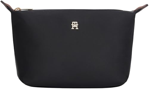 TOMMY HILFIGER TH-ICON Kulturbeutel für Damen, Nylon, AW0AW17727, Schwarz (Schwarz), Einheitsgröße, Schwarz (Schwarz), One Size