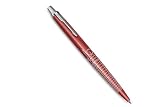 Długopis Parker Jotter | Edycja specjalna | London Red z chromowanymi zdobieniami | Końcówka medium | Niebieski tusz | Opakowanie prezentowe