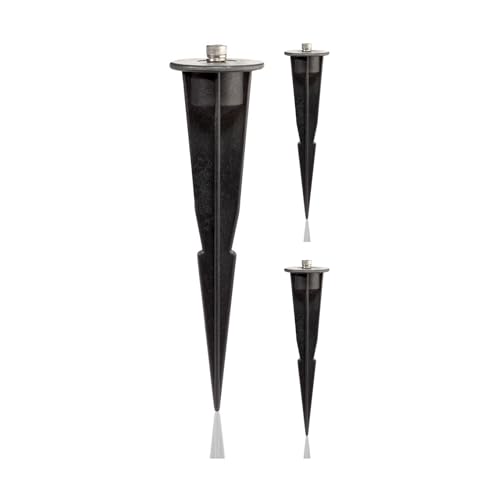ledscom.de Pincho de suelo de jardín de 3 piezas, para luces de jardín, negro, 17cm, 45mm Ø