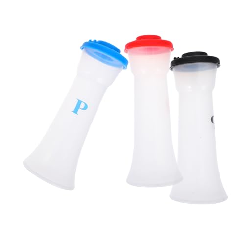 Alipis 3 Pack Plastic Spice Bottles Portable Seasoning Lids Spice Containers for Kitchen Organization