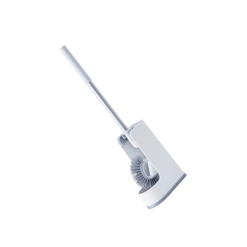 FONDOTIN Escobilla de Baño de Silicona Blanca con Base Desmontable Cepillo y Diseño Ergonómico para Limpieza Profunda de WC Kit Práctico y Funcional para Higiene del Baño