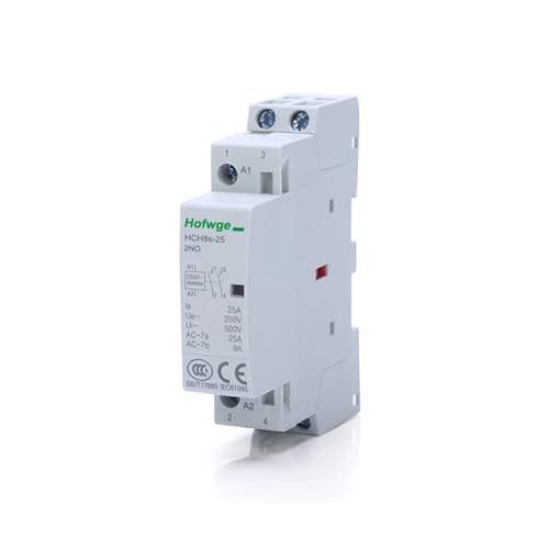 Contacteur modulaire automatique monophasé 230V AC 4 pôles 25A rail DIN