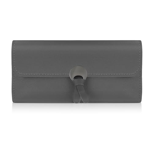Womens Wallet, PU Leather Ladies Wallets Card Wallets for Women and Girls, Lightweight Womens Leather Wallet Women's Credit Card Wallets for Shopping, Traveling, Dating (gray)