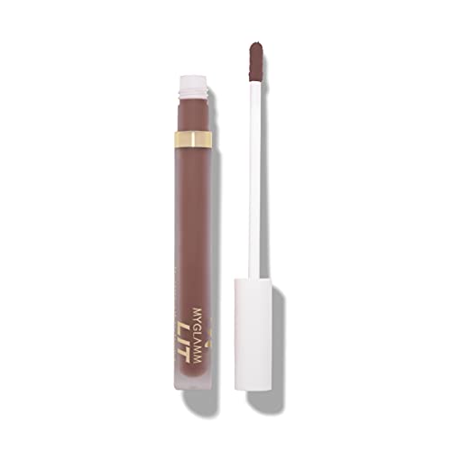 Image of MyGlamm LIT Liquid Velvet Matte Lipstick-Thank You, Next (Grey)-3 ml | Mousse-Like, Hydrating Formula | Matte Lipstick | Liquid Lipstick