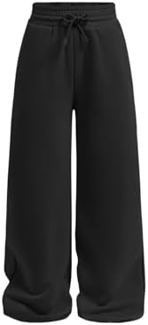 SOLY HUX Girl's Straight Wide Leg Sweatpants Casual High Waisted Baggy Joggers Track Pants