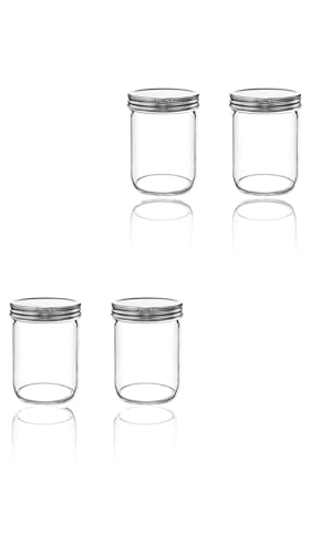 Wide Mouth Mason Jars 4-Pack, 16 oz Glass Jars with Lids for Airtight Storage, Canning, Fermenting, Pickling, Decor, Candles, Overnight Oats, Fruit Preserves, Jam & Jelly