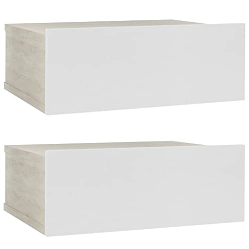 Mesitas de Noche Colgantes Blancas Marca vidaXL
