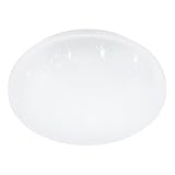 EGLO LED Deckenlampe Frania-IP, Deckenleuchte Badezimmer mit Kristall-Effekt, Lampe Decke aus weißem Metall und Kunststoff, Badlampe warmweiß, neutralweiß, kaltweiß, IP44, Ø 31 cm